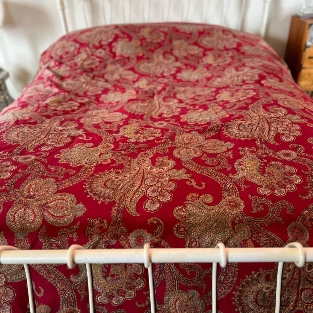 Chaps Ralph Lauren JULIETTE Queen Floral Paisley Stripe Reversible Comforter